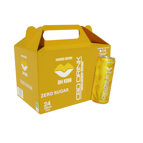 Mango Crush Zero Sugar 24 × 250ml Sparkling CBD Drink