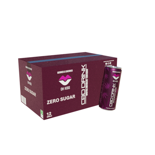 Berries & Cherries Zero Sugar 12 × 250ml Sparkling CBD Drink