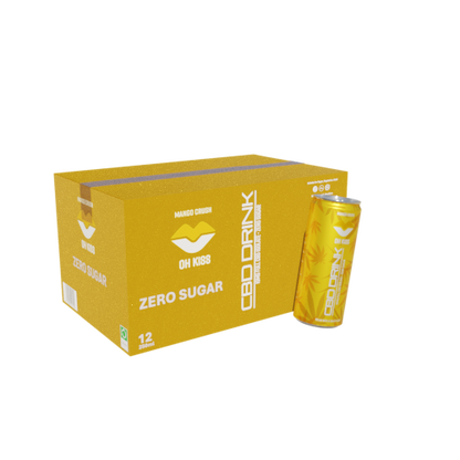 Mango Crush Zero Sugar 12 × 250ml Sparkling CBD Drink