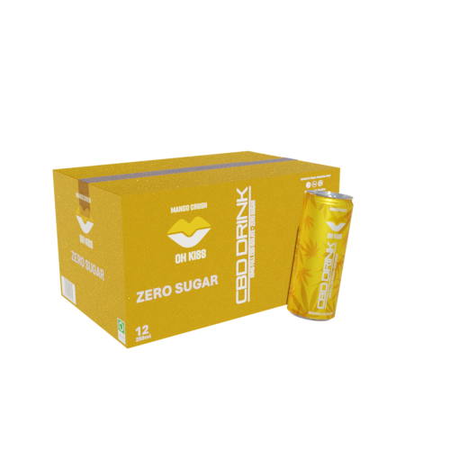 Mango Crush Zero Sugar 12 × 250ml Sparkling CBD Drink