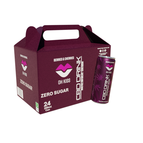 Berries & Cherries Zero Sugar 24 × 250ml Sparkling CBD Drink