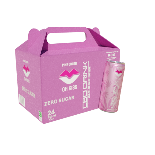 Pink Crush Zero Sugar 24 × 250ml Sparkling CBD Drink